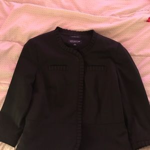 Black ruffle blazer