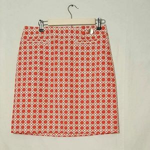 Ann Taylor Orange Geometric Skirt