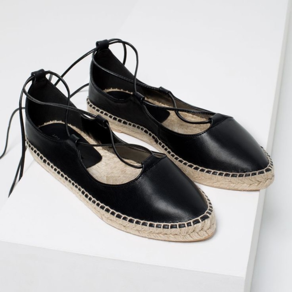 ZARA Lace Up Espadrilles