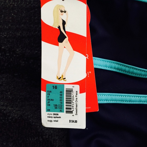 💧SWEETHEART ONE PIECE SWIMSUIT NAVY SPLASH💧 - Picture 5 of 7