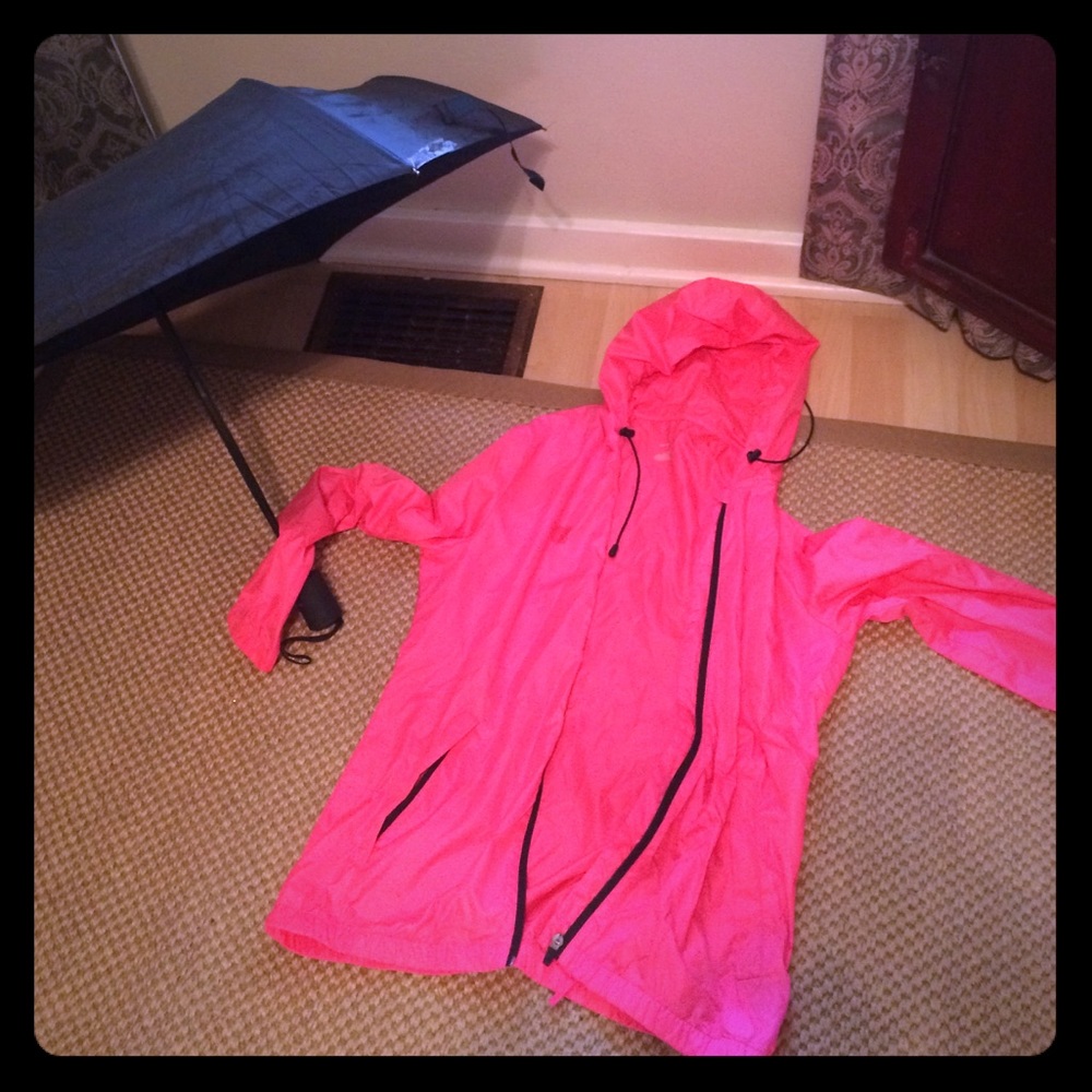 Pink rain jacket