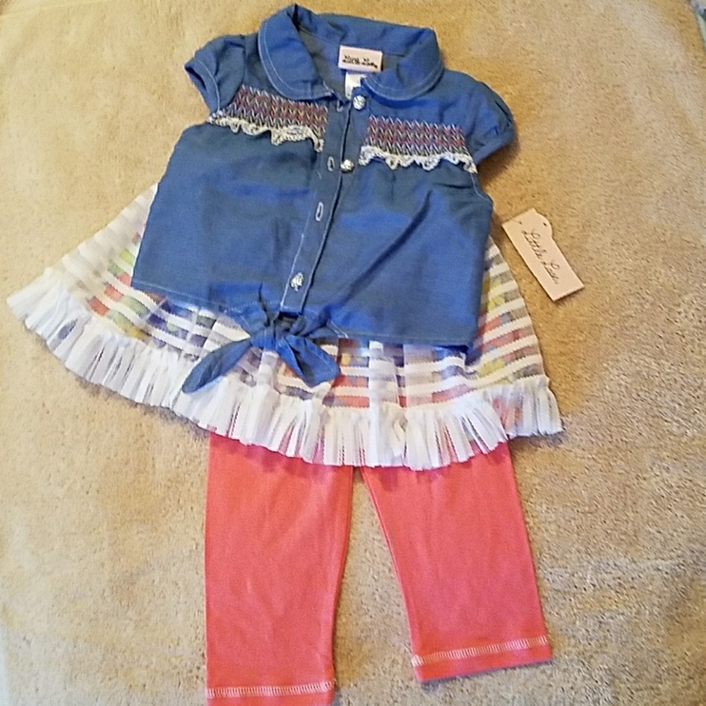 Little Lass 3 Piece Toddler Girls Outfit 4T
