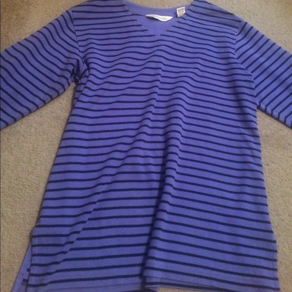 Purple and black stripped shirt