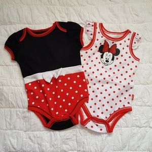 Minnie Mouse Bodysuit/Onesie Set NWT