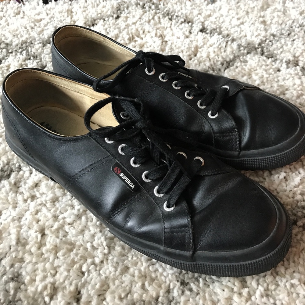Black Leather Supergas Size 13