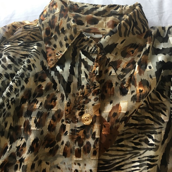 Animal Print Button Down - Picture 2 of 3