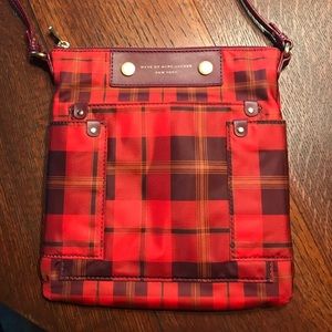 Marc by Marc Jacobs red plaid women's satchel