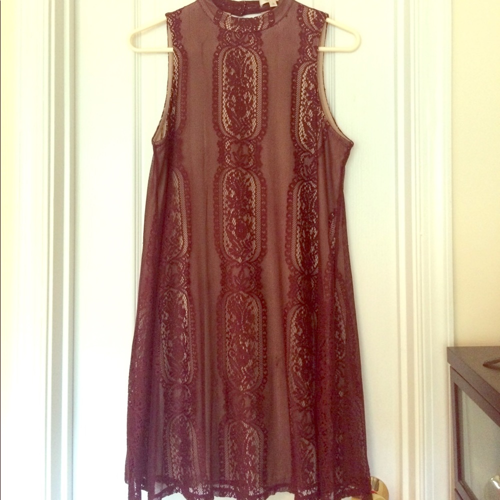 Burgundy lace dress