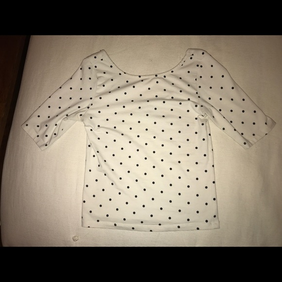 F21 Cropped Polka-Dot shirt - Picture 1 of 2