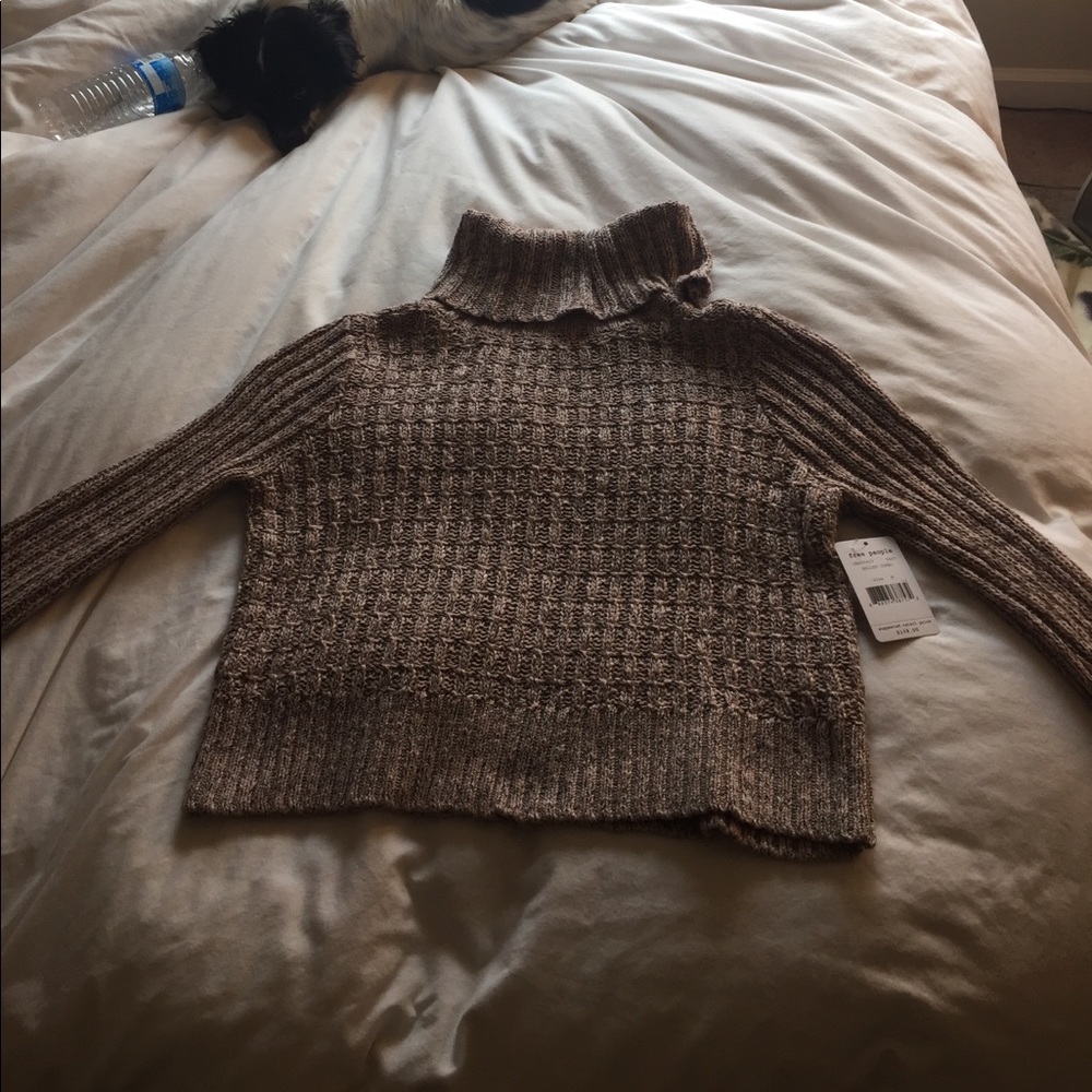 NWT Free People Pink Cropped Turtleneck