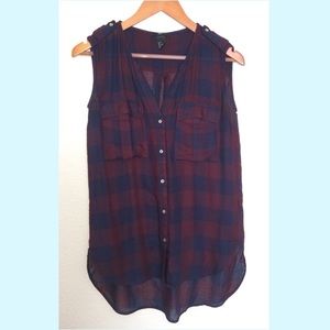 H&M Sleeveless Flannel Top