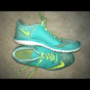 Blue and yellow nikes!