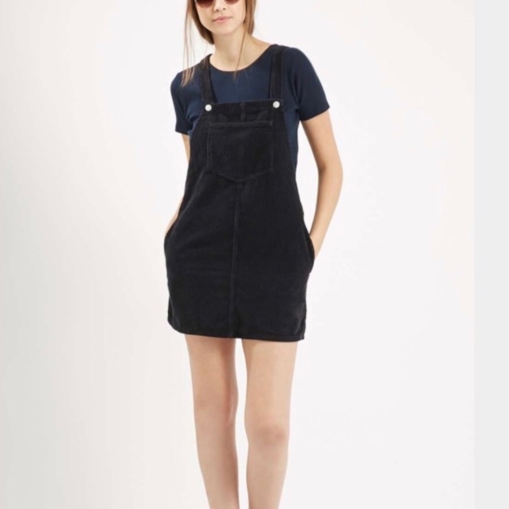Black TOPSHOP moto overall dress