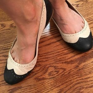 Black and Tan j.crew flats