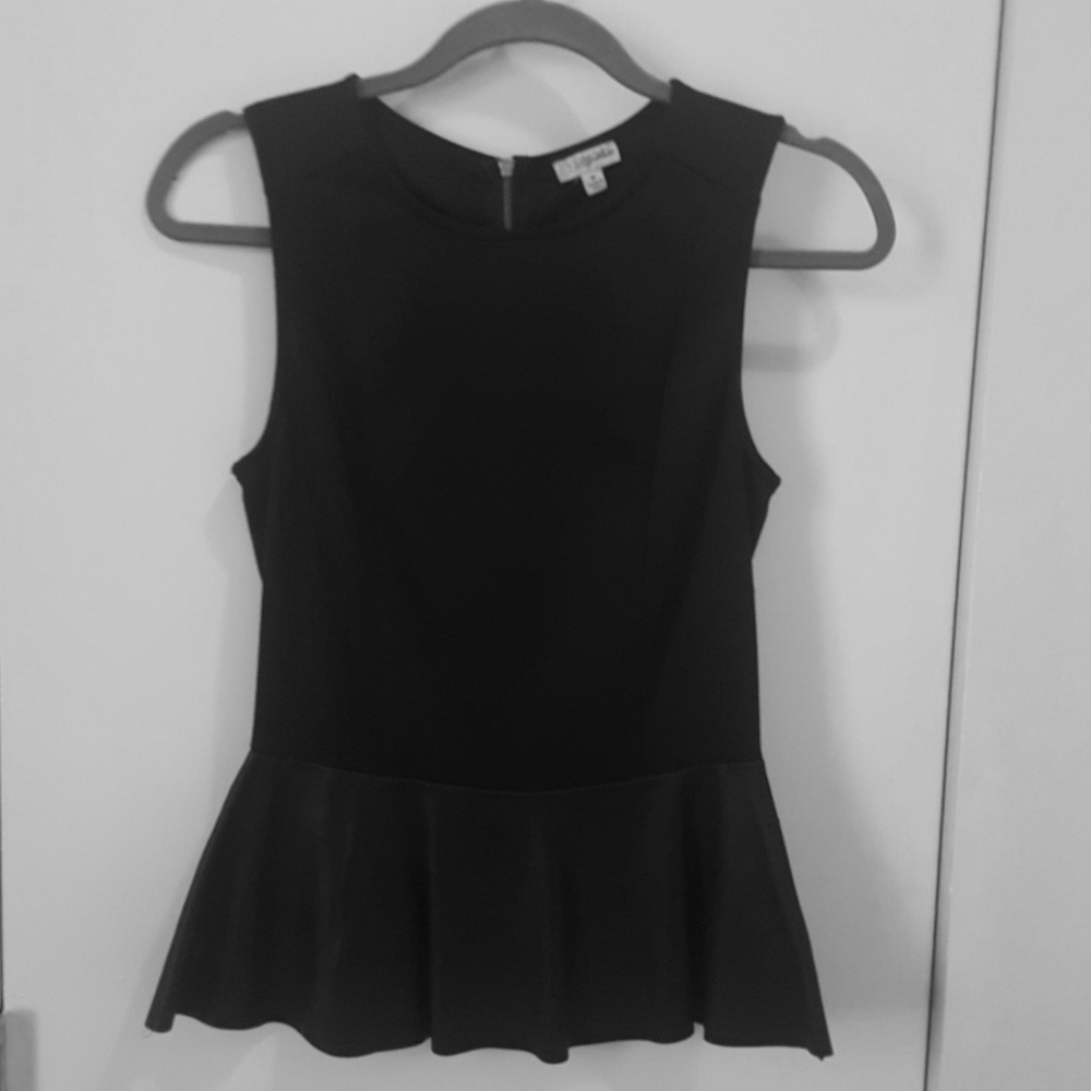 Black peplum blouse