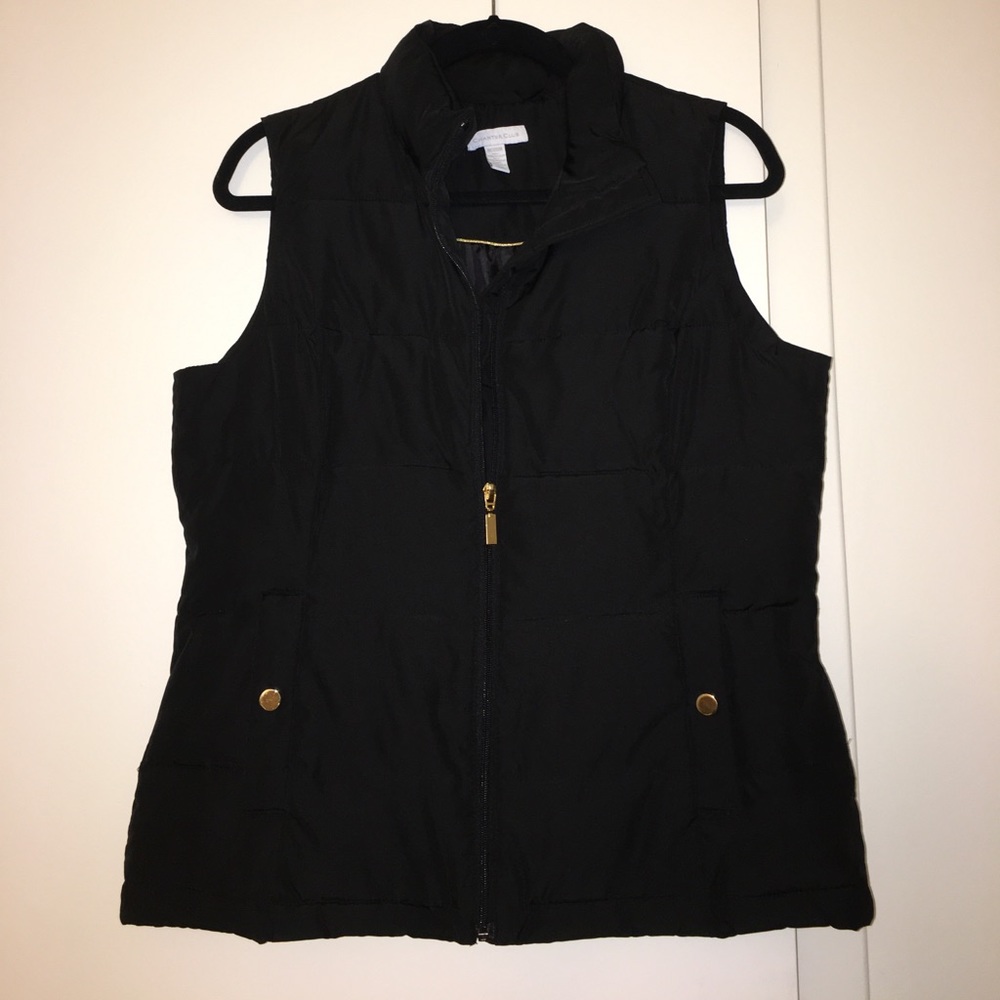 Charter club black puffy vest