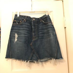 Eva by GRLFRND Denim ripped mini skirt