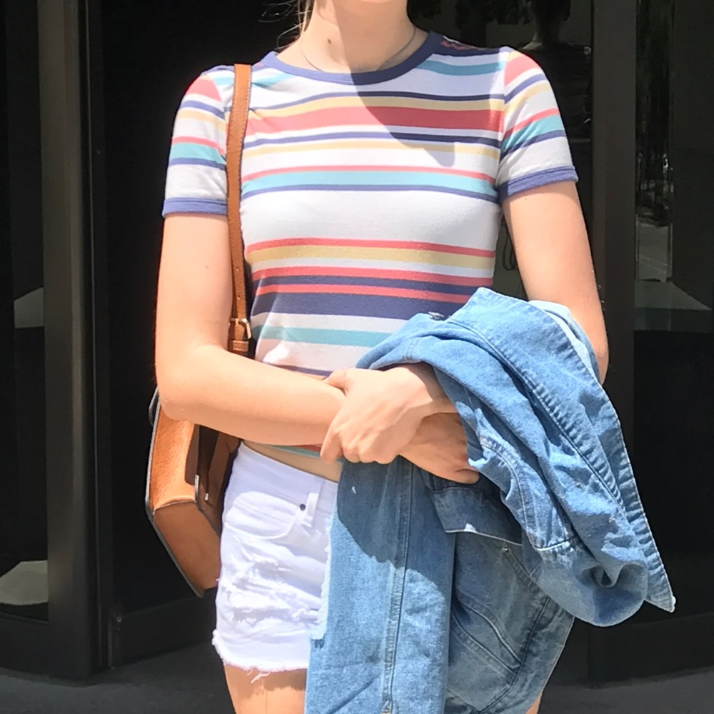 Hollister Cropped Striped Tee