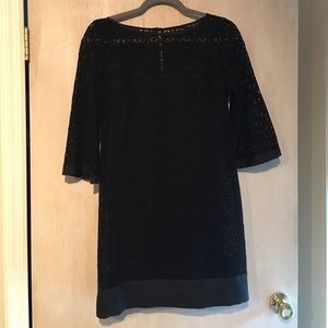 Laundry 3/4 sleeve black lace dress