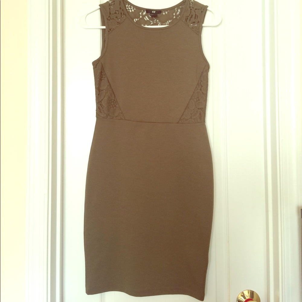 Army green dress with lace back