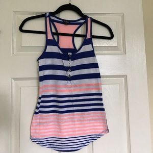 Striped Guess Racerback Tank. XS