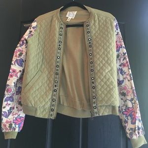 Billabong Bomber Jacket Army Green/Floral