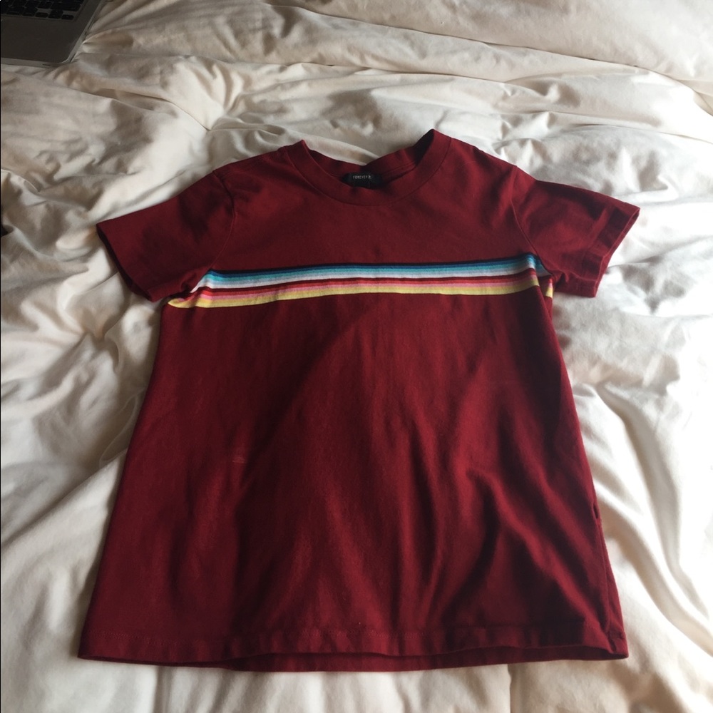 Red Rainbow Tee NWOT
