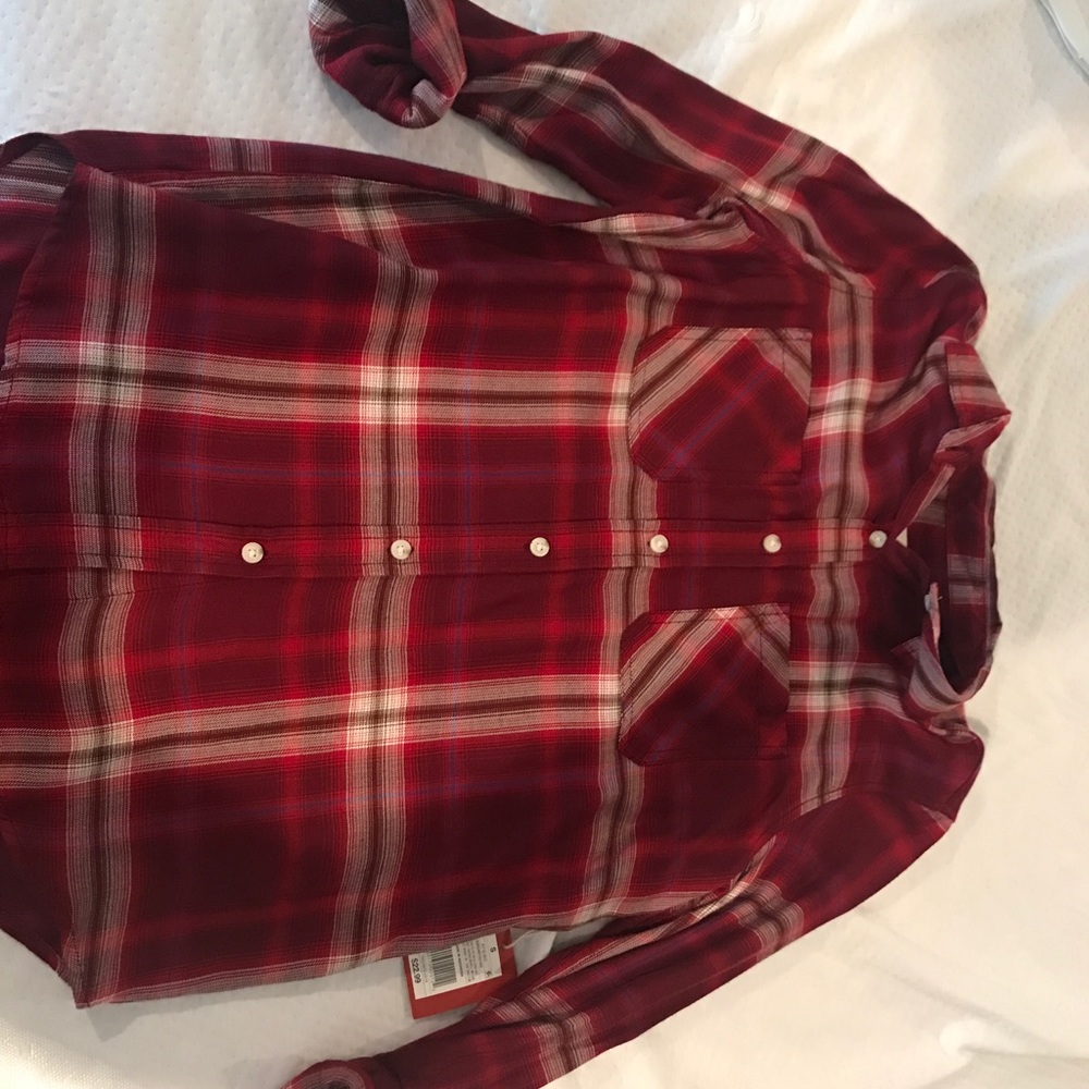 NWT plaid button-down