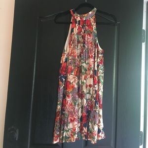 Floral High Neck Dress
