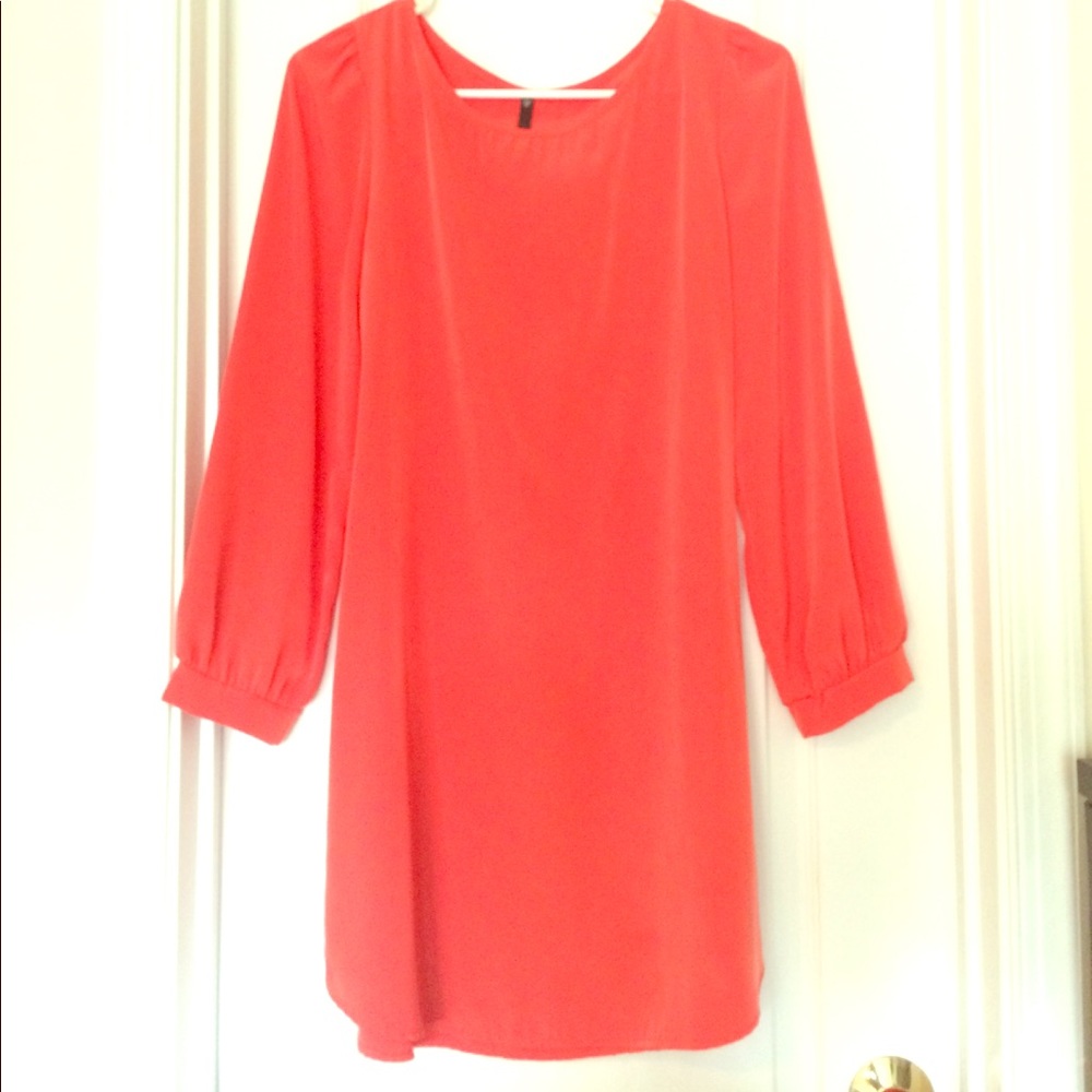 Coral shift dress