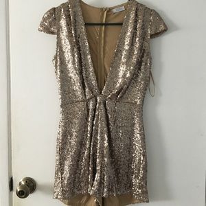Tobi gold sequin romper
