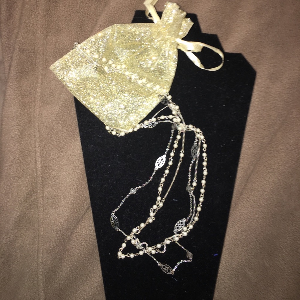 3beautiful strands of mixed pearls and silver!