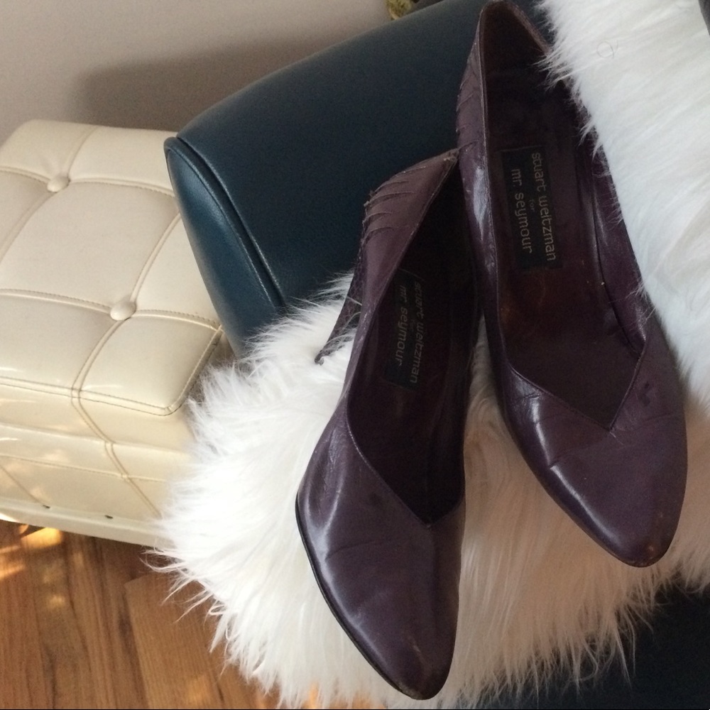 Plum color three inches by Stuart Weitzman