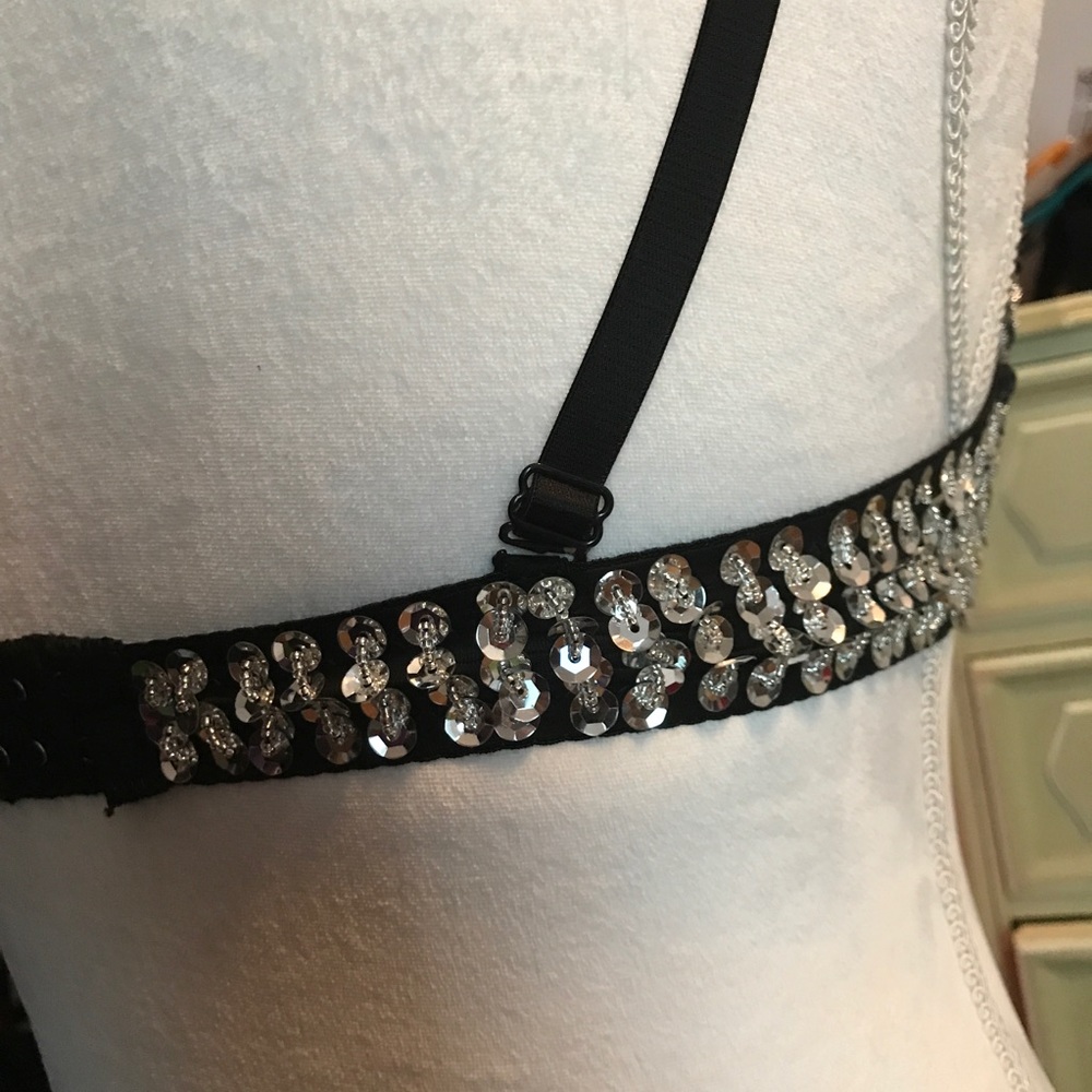 Silver Sequin & Beaded Bra. Size 36/B. New! - Picture 4 of 4