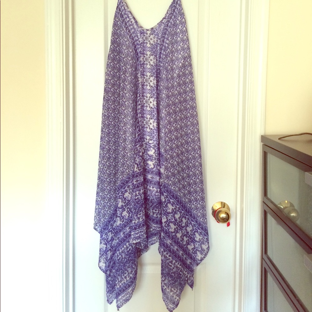 Asymmetrical blue dress
