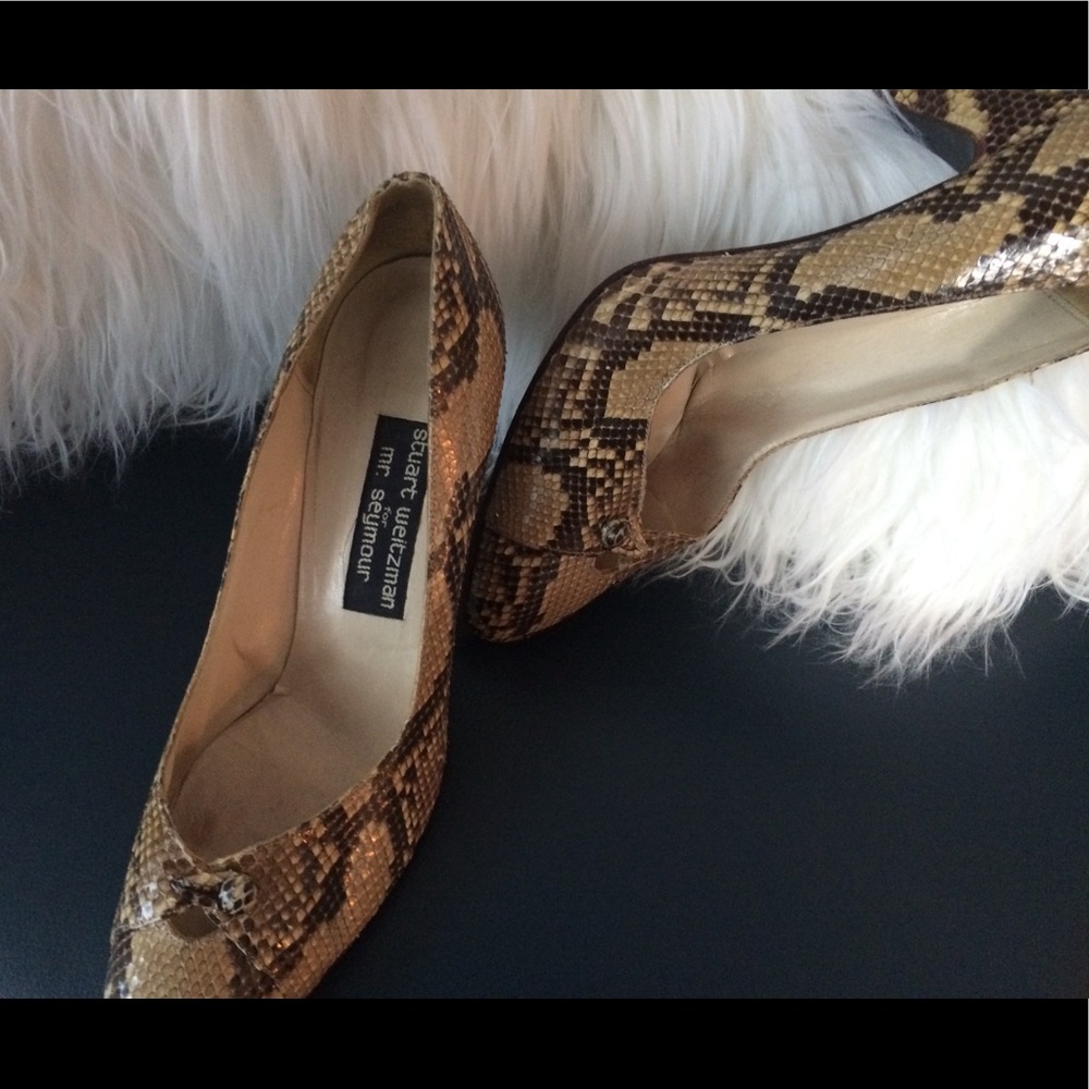 Snake-skin color 3 inches by Stuart Weitzman