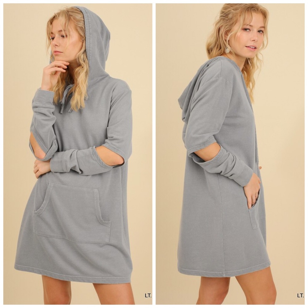 LAST ONE! Light Blue Pocket Detail Oversized Dress - Picture 3 of 4