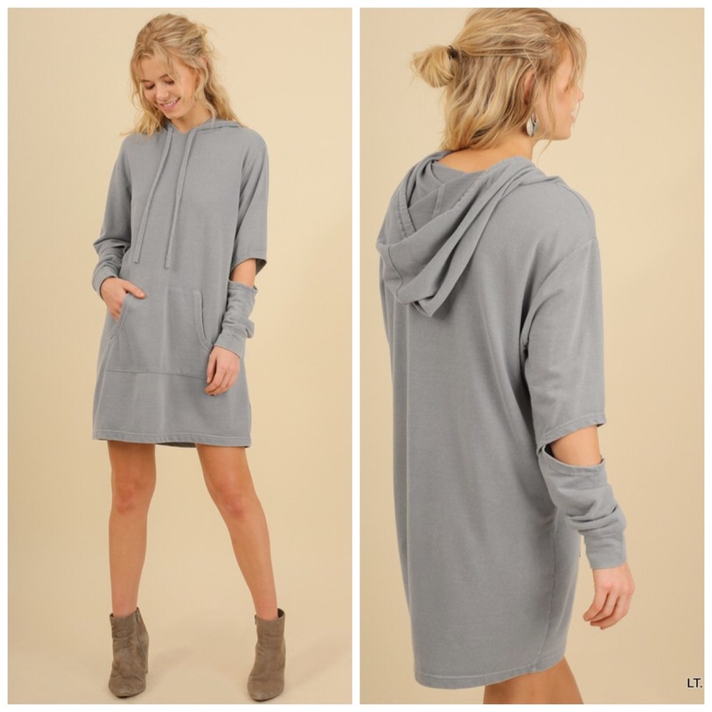 LAST ONE! Light Blue Pocket Detail Oversized Dress - Picture 4 of 4