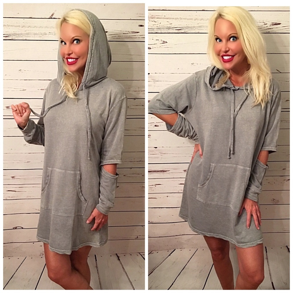 LAST ONE! Light Blue Pocket Detail Oversized Dress - Picture 1 of 4