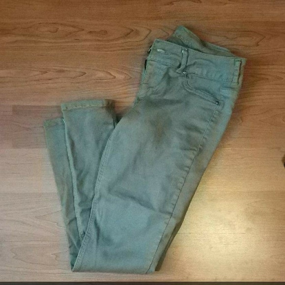 Olive Green Skinny Jeans - Picture 2 of 2