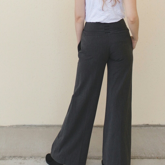 Anthropologie Elevenses Gray Wide-Leg Pants - Picture 3 of 3
