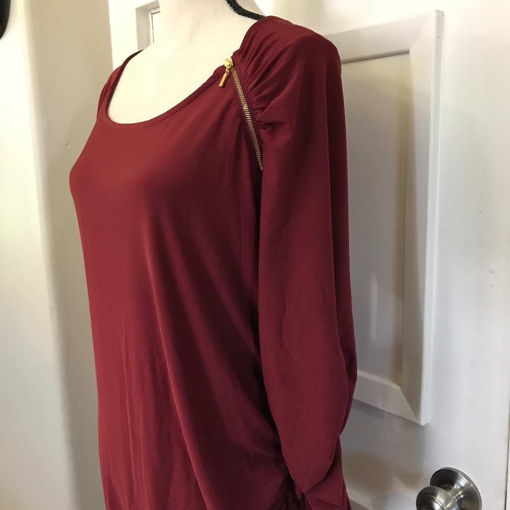!YEAR END SALE! Side Ruched Zipper Detail Dress - Picture 3 of 5