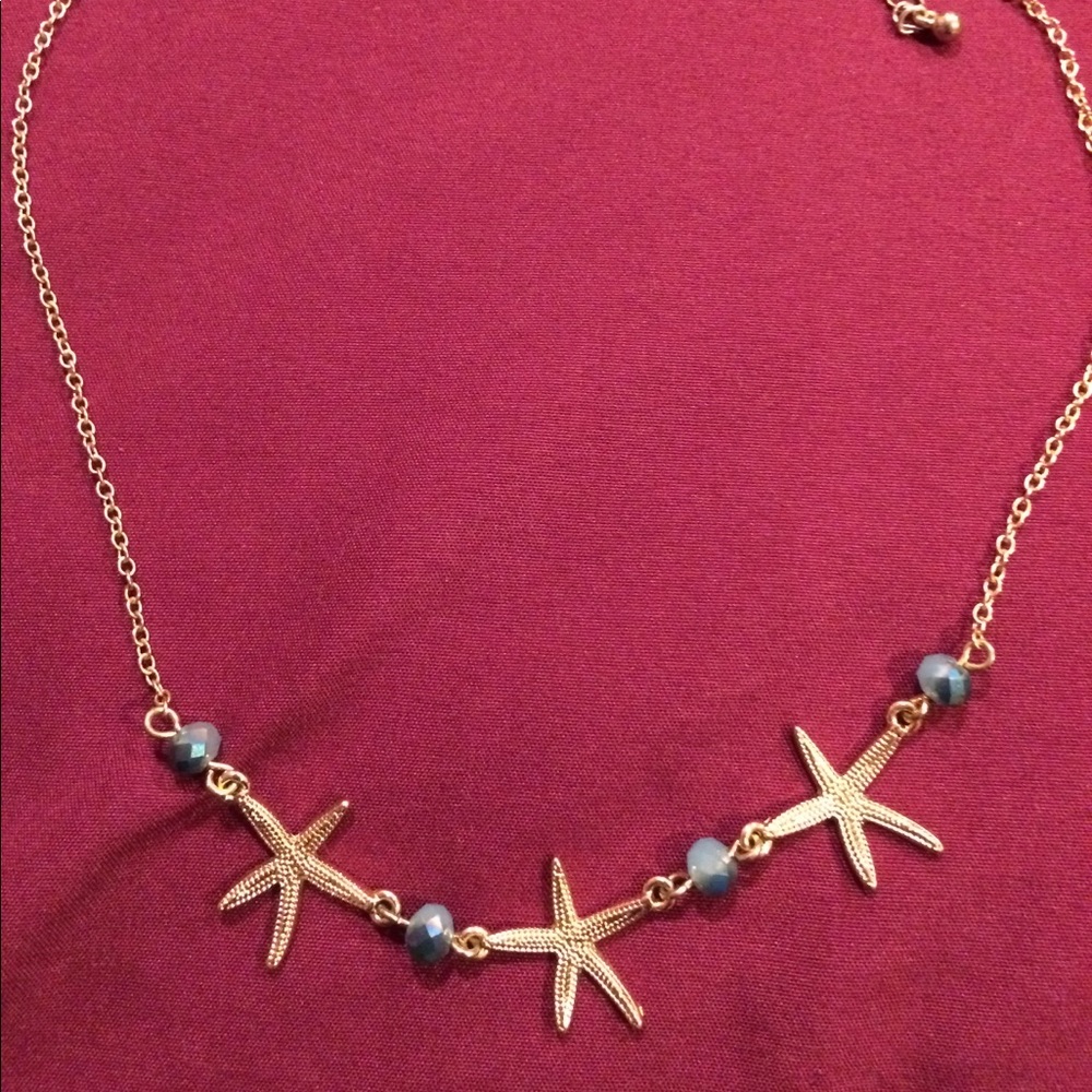 gold-tone starfish statement necklace