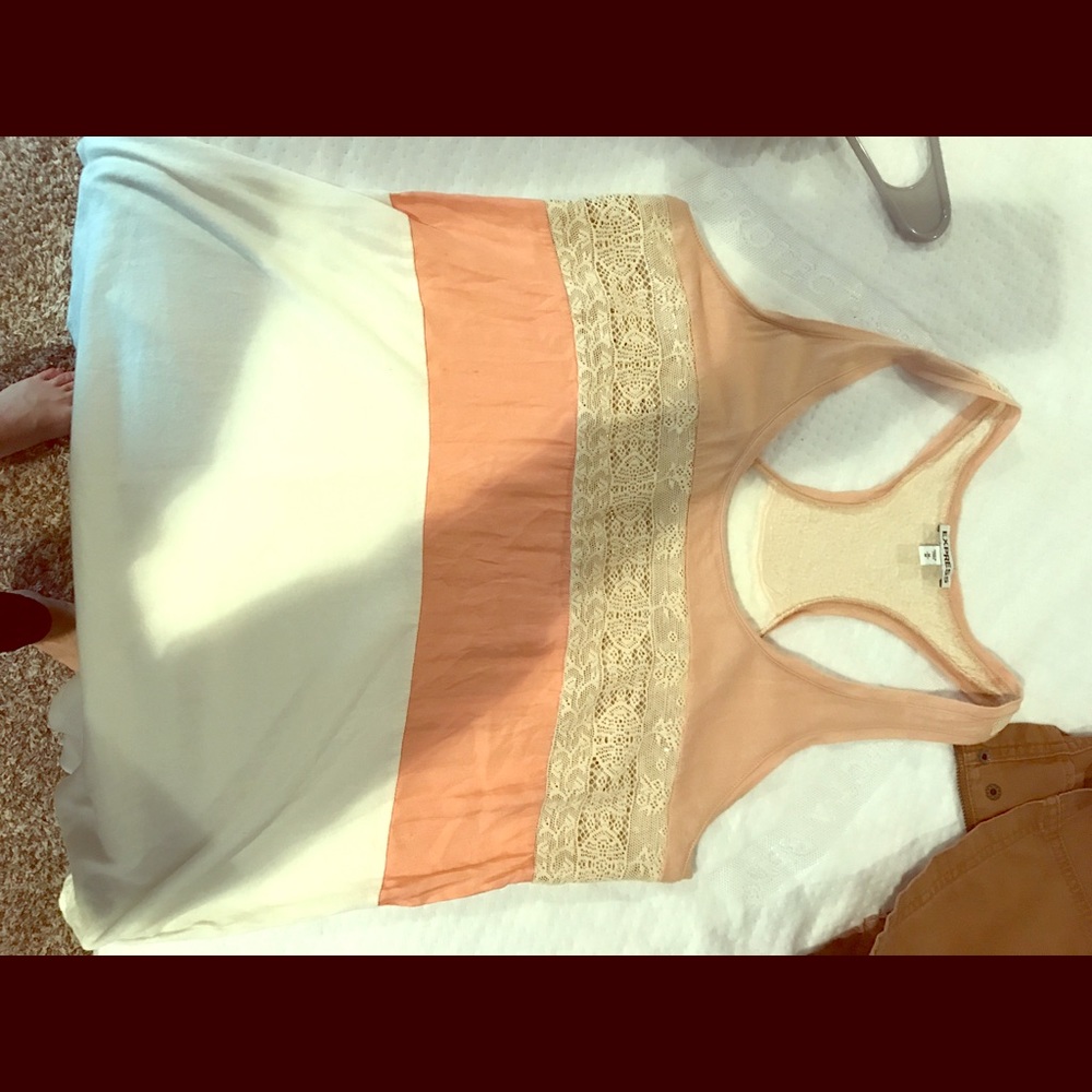 Peach & cream sequined EXPRESS top
