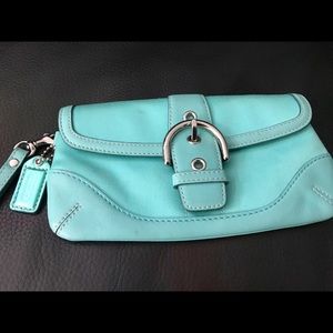 Teal Coach wristlet