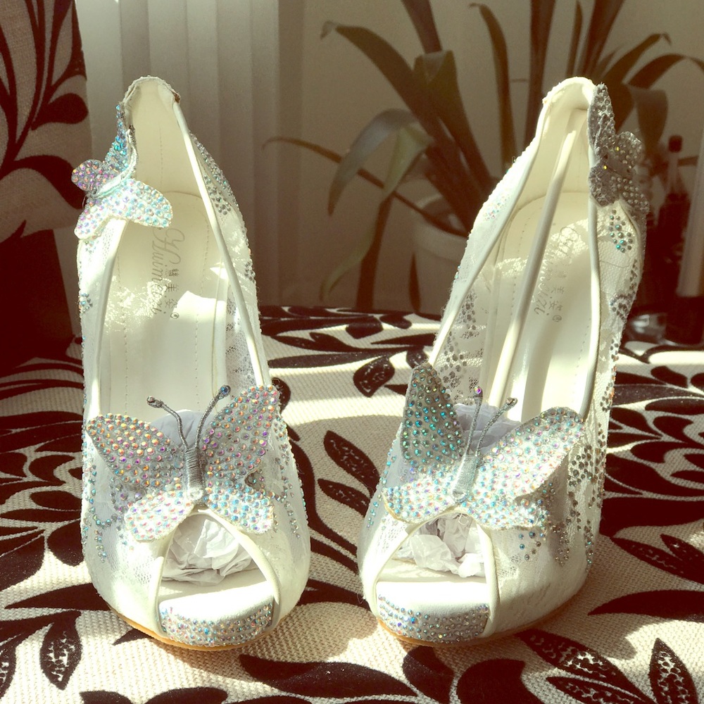 White Butterfly Women’s Heels