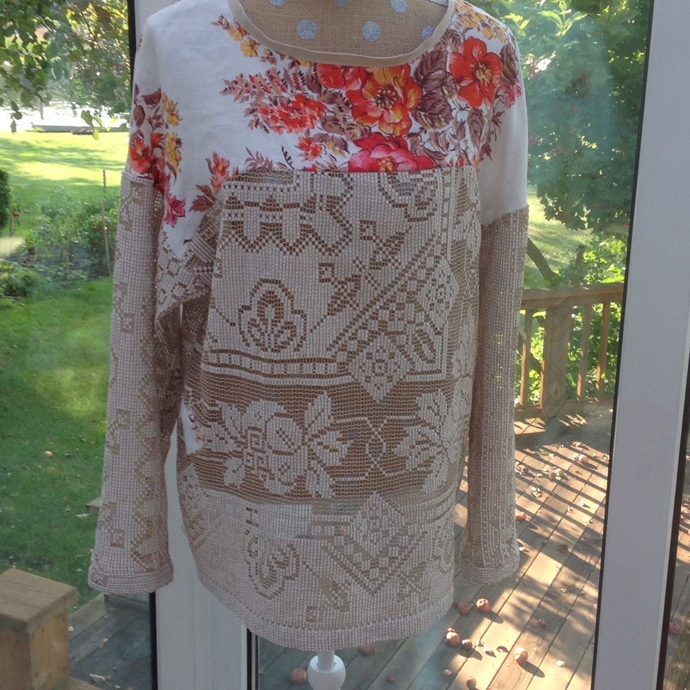 Linen and Lace top