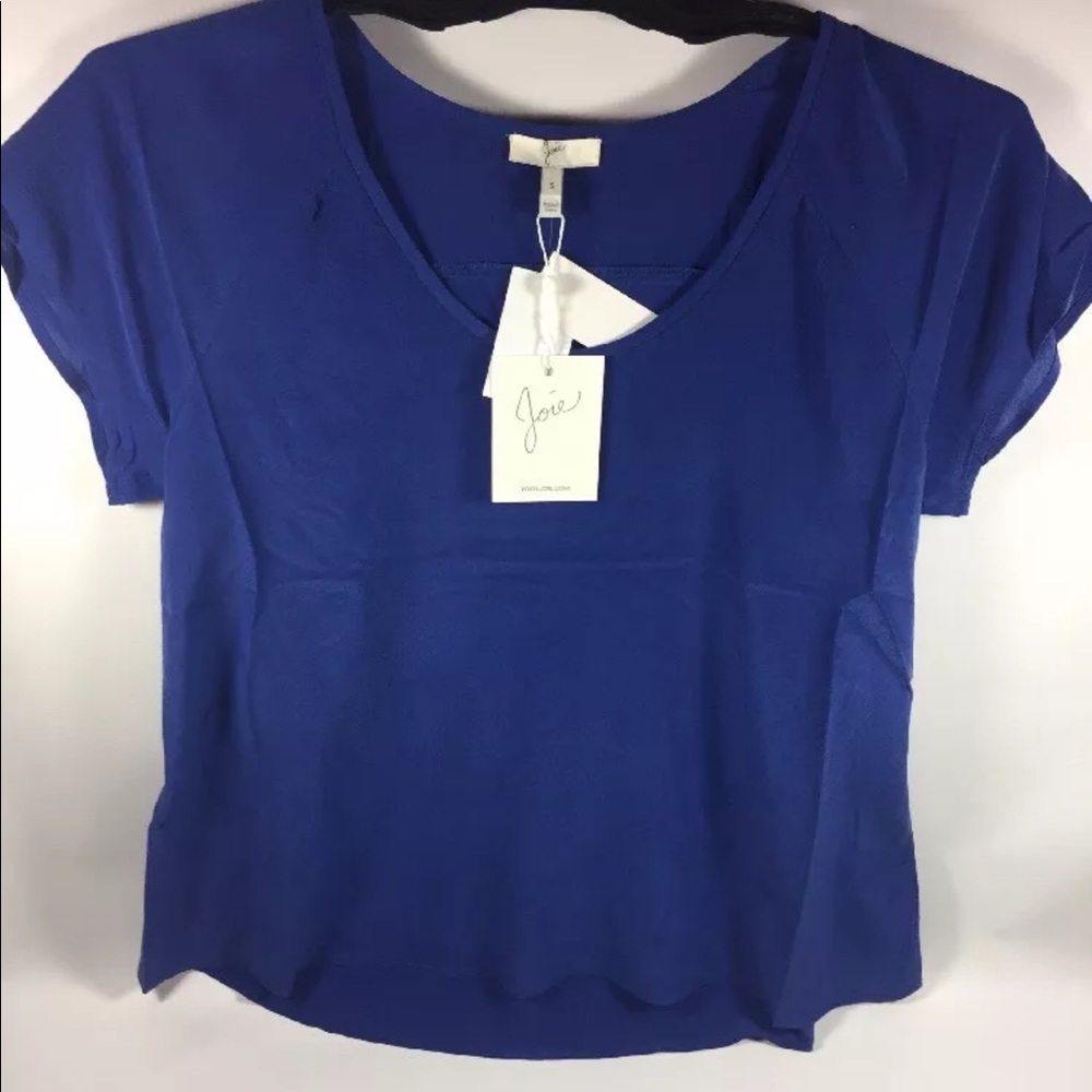 Josie Women's Blouse Peruvian Blue NWT 100% Silk S
