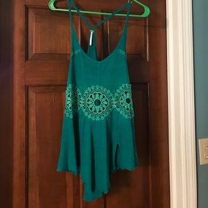 Free people crochet cut out tank