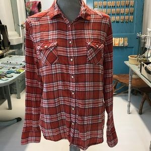 American eagle plaid shirt sz 14